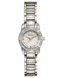 Stunning diamonds and gold tones add instant appeal to this stunning Dress watch by Bulova.