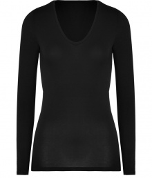 Effortlessly feminine, this super soft long sleeve tee from Majestic is a new-season must-have basic - Soft V-neckline, long sleeves, stitched trim - Loosely fitted - Pair with leather leggings and statement biker boots