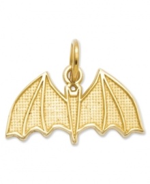 You'll go batty for this cute charm! Perfect for Halloween, this textured bat charm is crafted in 14k gold. Approximate length: 3/5 inch. Approximate width: 7/10 inch.