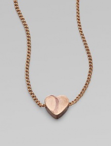 This simply chic piece features a tiny heart pendant. Rose goldtone plated brassLength, about 15¾Pendant size, about ¼Spring ring closureImported 