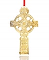 Fashioned out of gleaming 24k gold-plated brass, the Celtic Cross ornament by ChemArt is a beautiful way to show off your Irish roots.