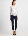 Embrace effortless vibes in these ultra-stretchy skinnies with a supremely soft finish. THE FITRise, about 8½Inseam, about 30THE DETAILSButton closureZip flyFour-pocket styleCotton/polyester/elastaneMachine washMade in USA of imported fabricModel shown is 5'10 (177cm) wearing US size 4.