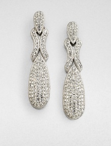 EXCLUSIVELY AT SAKS.COM This sparkling piece features an elegant linear teardrop design. CrystalsRhodium-plated brassDrop, about 1.62Surgical steel post backImported 