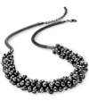 Gray matters on this alluring necklace from Charter Club. A gathering of smoky glass pearls sets the standard for modern appeal. Crafted in hematite tone mixed metal. Approximate length: 19 inches + 3-inch extender.