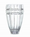 Distinguished by a clean and sharp geometric pattern, the brilliant faceting of this lead crystal vase radiates modern sophistication.