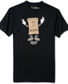 This playful tee by Hybrid celebrates the scum bag in us all.