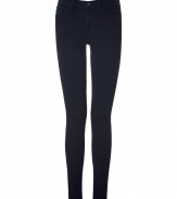 Every modern wardrobe deserves a pair of stylish skinny jeans, and J Brands rich, black-blue pair promises a sleek silhouette - Ultra-flattering mid rise curve-hugging cut - Classic five-pocket style with belt loops and button closure - Polished and undeniably chic, ideal for any number of occasions - Pair with a silk blouse, leather jacket and pumps, or go for a more casual look with an oversize cashmere pullover and ballet flats