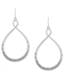 A haute number. This pair of drop earrings from Kenneth Cole New York is crafted from silver-tone mixed metal with glass pave crystal accents adding a lustrous touch. Approximate drop: 2-1/2 inches.