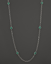 Faceted crystal and malachite are chicly framed by sterling silver Caviar™ beading and fluted oval links.