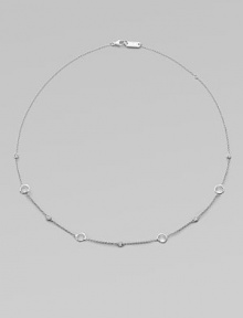 From the Silver Rain Collection. Delicate diamonds and faceted clear quartz are equally radiant within setttings of hammered sterling silver on a graceful chain.Diamonds, .20 tcw Clear quartzSterling silverLength, about 18Lobster claspImported