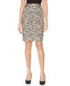 An abstract animal jacquard fabric makes this Calvin Klein pencil skirt pop against all your workwear staples!