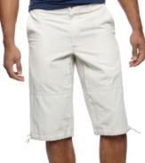 Take a break from bulky cargo shorts and get hip to the flat-front styling of these Alfani shorts.