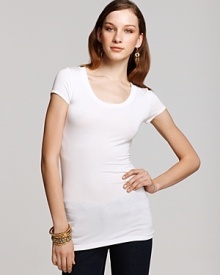 Update your basics collection with this fresh, fitted tee from Aqua.