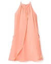 Blush by US Angels Girls' Crinkle Chiffon Aprioct Dress - Sizes 7-14