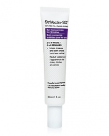 New StriVectin-SD™ Eye Concentrate for WrinklesNew StriVectin-SD Eye is a multi-dimensional eye cream targeting crow's feet, dark circles and puffiness around the eyes. This leading eye wrinkle and line fighter is now powered up with a new clinical formula for even greater results. More Science. Less Eye Lines.We powered up the original StriVectin-SD® Eye with more efficacious peptides, brighteners and soft focus light diffusers. And we re-engineered the formula with our patented NIA-114™ technology, discovered in skin cancer research to accelerate the rebuilding of skin layers.