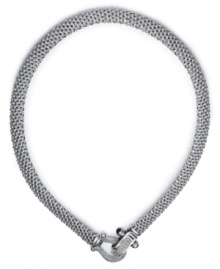 Weave a web of spectacular style. Intricate sterling silver mesh combines with a round-cut diamond horseshoe clasp (5/8 ct. t.w.) for a look that's ultra elegant. Approximate length: 17 inches.