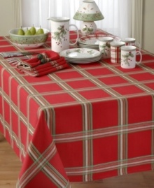 Dress up your table for the season with the Holiday Gatherings Plaid table runner from Lenox. A festive Christmas palette and timeless, sophisticated style ensure enduring cheer from one celebration to the next.