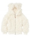 She'll be cozy, snug, and warm in this adorably cute hooded sherpa jacket by Roxy.