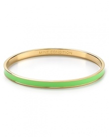 Crazy for color. This kate spade new york bangle is all about hue, engraved with some of the brand's favorite turns of phrase.