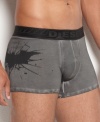 Superhero style? These Batman trunks from Diesel give mystery to your dark night look.