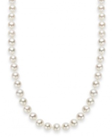 Totally refined. This sophisticated strand highlights cultured freshwater pearls (7-8 mm) with a sterling silver clasp. Approximate length: 18 inches.