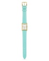 C'mon get strappy with kate spade new york's leather banded watch. The smooth style showcases the label's signature love of color--tropical turquoise works anytime.