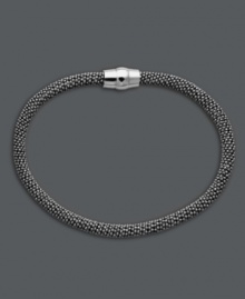 Everyone knows that black is the new black. Studio Silver's contemporary design blends perfectly with any ensemble. Chic mesh design crafted in black rhodium over sterling silver. Approximate length: 7-1/2 inches.