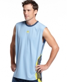 Two tickets to the gun show.  You have them, now give them away with this sleeveless t-shirt from adidas.