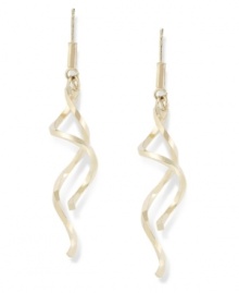 Perfect pirouettes. This glamorous pair of earrings feature double twisting drops in 14k gold with a french wire backing. Approximate drop: 1-7/8 inches.