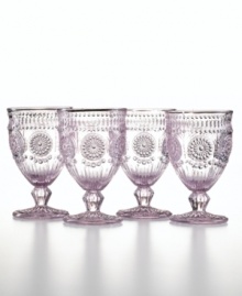 With a design steeped in the early 20th century and a range of pretty hues, this set of Rosanna's Parisian drinking glasses evokes the old world as they add new character to casual tables. Sip drinks or use for parfaits and berries.