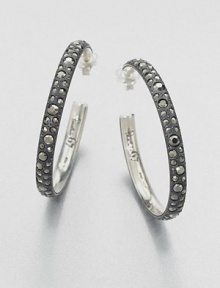 EXCLUSIVELY AT SAKS. From the Gourmette Collection. An artisan, handcrafted, sterling silver hoop encrusted with sparkling marcasite celebrates the founding years of this brand. MarcasiteSterling silverLength, about 1.75Post backMade in Italy 