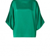 Perfect for taking from the office to cocktails, Michael Kors satin top is a chic choice for dressing up your workweek looks - Boat neckline, draped 3/4 dolman sleeves - Loosely fitted - Wear with a pencil skirt and platform pumps