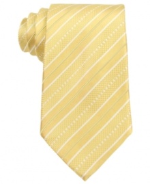 You'll look like a VIP in this striped silk tie from Donald J. Trump.