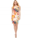 Perfectly charming: Calvin Klein's dress creates excitement with a bold floral print and topstitching!