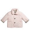 Baby's first Burberry. This quilted jacket features classic styling in miniature.