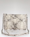 Introduce an exotic twist into your accessories portfolio with Rebecca Minkoff's crossbody bag. A day-to-night hero, this python-embossed beauty looses the strap and charms after dark.