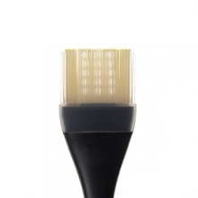 The OXO GOOD GRIPS Silicone Basting Brush works like a natural bristle brush but with the added conveniences of heat resistance, odor resistance, and cleanability. Gaps in the center bristles hold liquid when transferring sauce from the bowl to the work surface. Tapered outer bristles ease basting of poultry and roasts.