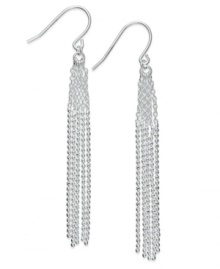 The tassels take Giani Bernini's drop earrings to new heights of style. Set in sterling silver, the pair's multi-chain motif offers a fashion-forward approach. Approximate drop: 2-3/4 inches.