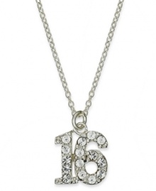 The perfect gift for the sweetest birthday of all. Giani Bernini's sparkling crystal 16 pendant comes in sterling silver. Approximate length: 18 inches. Approximate drop: 1/2 inch.