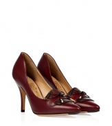 Super sophisticated, these bow-front pumps add feminine flair to your office-to evening style - Pointed toe with python panel and bow, stiletto heel - Wear with a tie-neck blouse, a pencil skirt, and a long cardigan