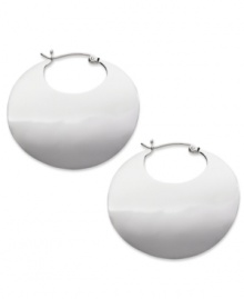 A chic and circular notion. This pair of earrings from Touch of Silver is crafted in silver-plated brass for postmodern appeal. Approximate length: 1-1/5 inches. Approximate width, 1-3/8 inches.