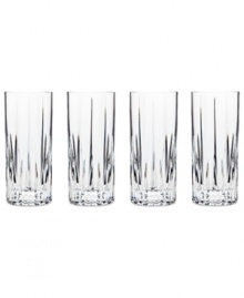 Refine the dining area with Aberdeen highball glasses by Godinger. Vertical cuts accentuate clear crystal, elevating cocktails with classic style.