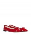 A signature piece for every fashion-lover, these Repetto classic ballet flats are simply a ladylike must-have - Classic ballet flat style in patent leather with bow detail at toe - Style with a full skirt, a tie neck blouse, and a cashmere cardigan