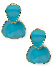 A bold shape in a standout shade, Kenneth Jay Lane's enamel drop earrings are a Mod-chic accessory choice. Slip them in to swing it '60's style.