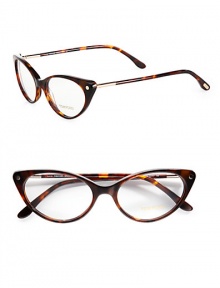 A retro-inspired acetate design with chic metal accented temples. Available in havana or black. Metal accented templesMade in Italy Please note: Non-prescriptive lens.