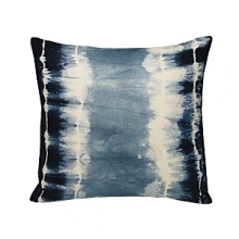 A tie-dye print decorates this fun pillow. Fashioned from a fine silk, it makes a beautiful addition to any home.