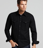 The Shirt By Joe's brings you a sport shirt jacket, complete with pert snaps and and yoke shoulders, lined in check print for rugged, western-inspired chic.