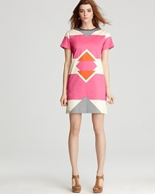 10 Crosby Derek Lam Dress - Short Sleeve with Aztec Print