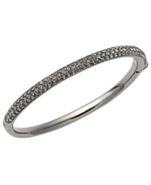 Indulge yourself with a little shimmer. Eliot Danori's elegant bangle bracelet features pave-set black crystals set in silver tone mixed metal. Approximate diameter: 2-1/4 inches.