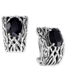 Intricately crafted and punctuated by bold color, EFFY Collection's standout earrings are a definite must have. Earrings are crafted in woven sterling silver and showcase oval-cut onyx (4-3/8 ct. t.w.). Approximate drop: 1/2 inch.